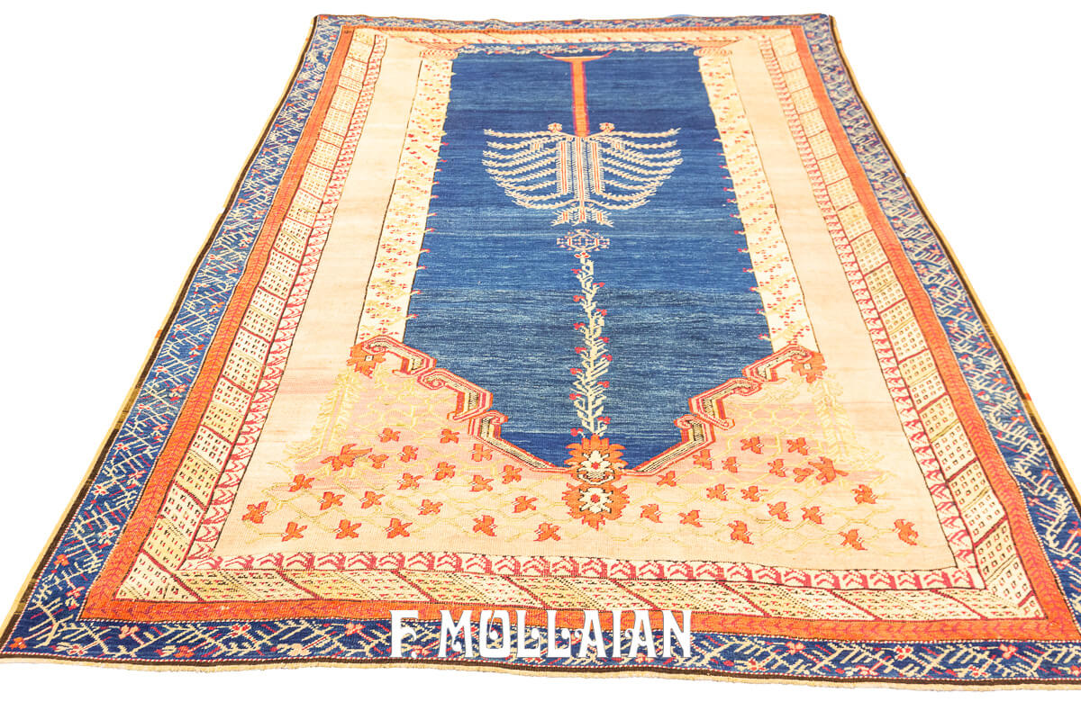 Antique Ghiordes Rug Blue Field n°:77085722